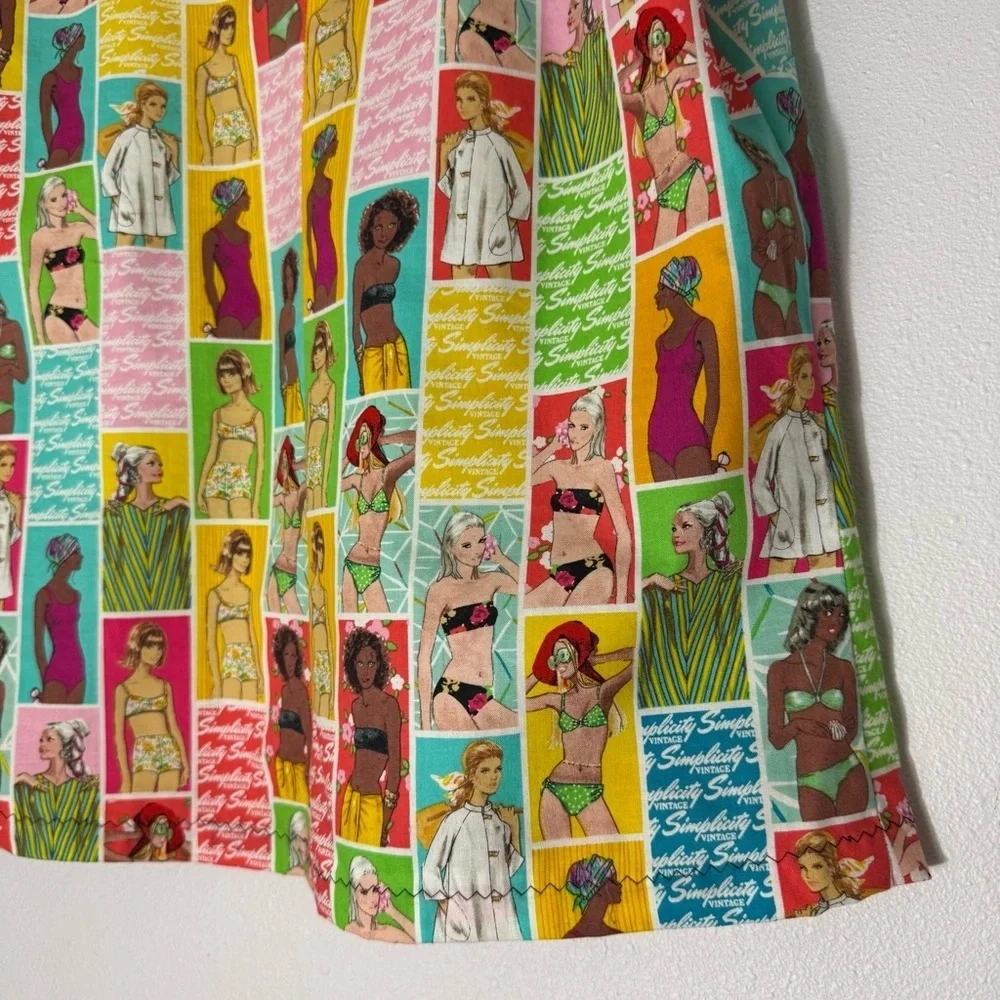 Home sewn Simplicity Vintage summer ladies print scrub top